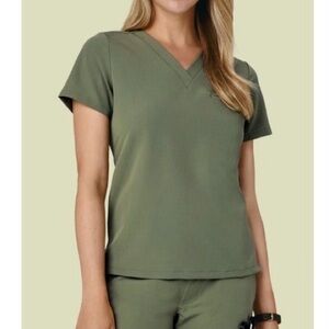 Mandala Olive V-Neck Women's Scrubs Top